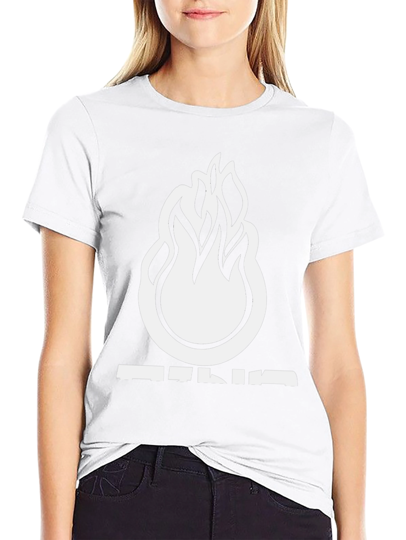 Flame Graphic T-Shirt - Black Casual Tee