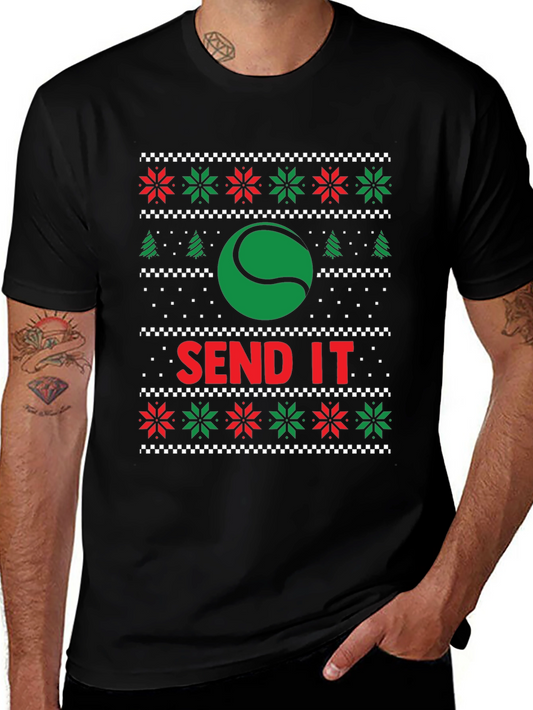 Tennis Send It Holiday Ugly Sweater T-Shirt