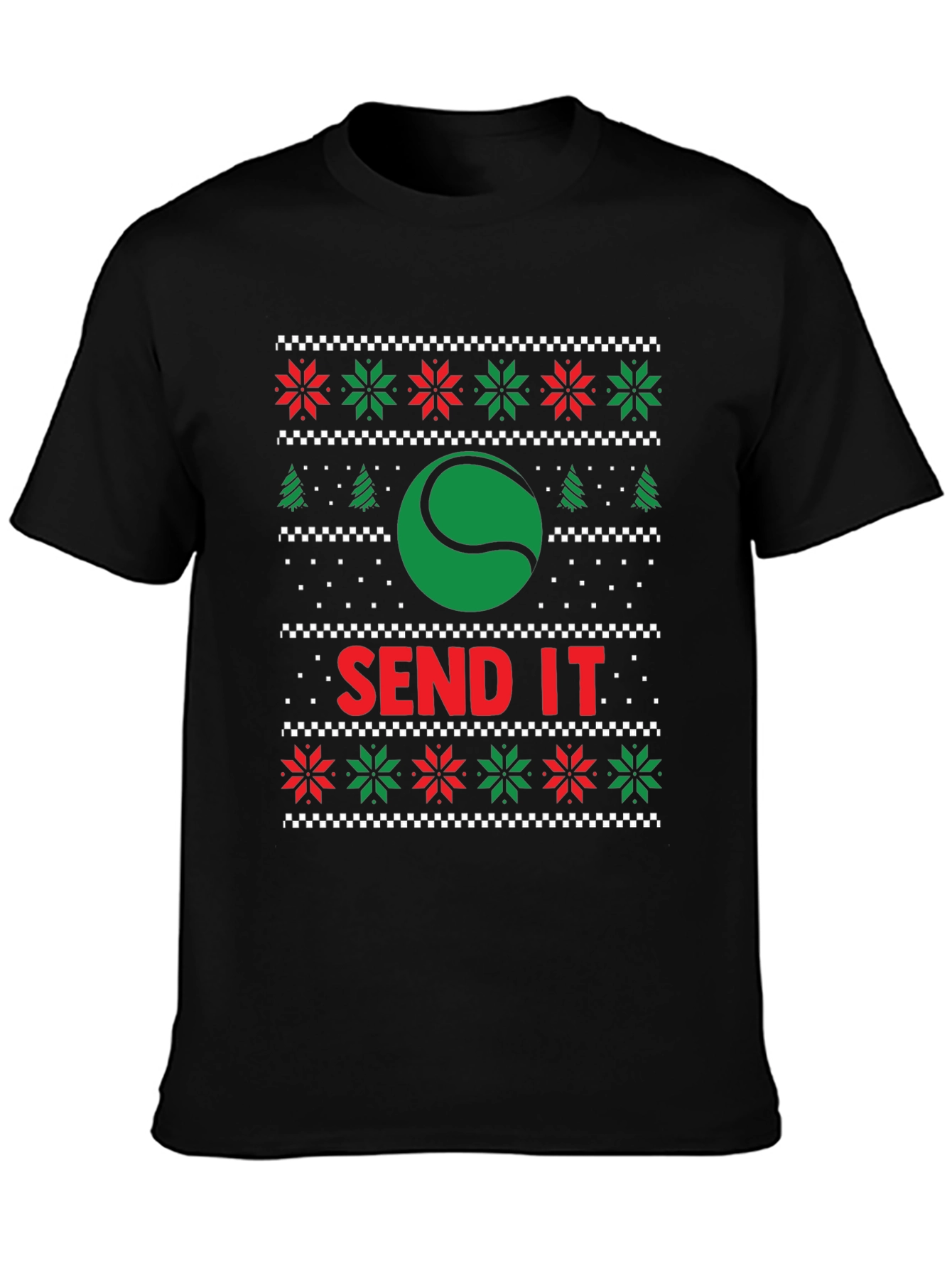 Tennis Send It Holiday Ugly Sweater T-Shirt