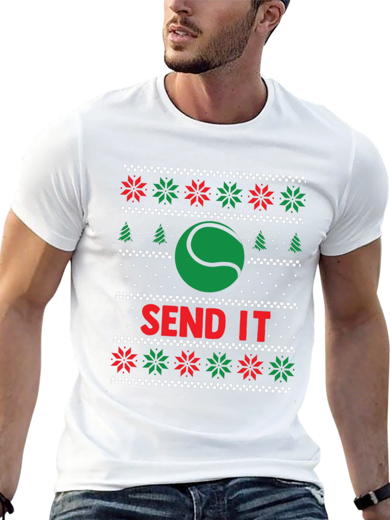Tennis Send It Holiday Ugly Sweater T-Shirt