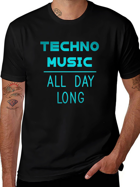 Techno Music All Day Long Graphic T-Shirt