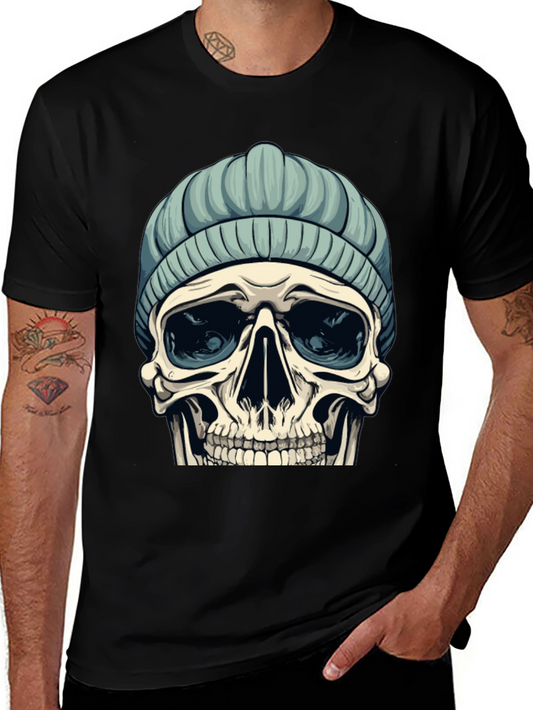 Skull with Beanie Graphic Tee