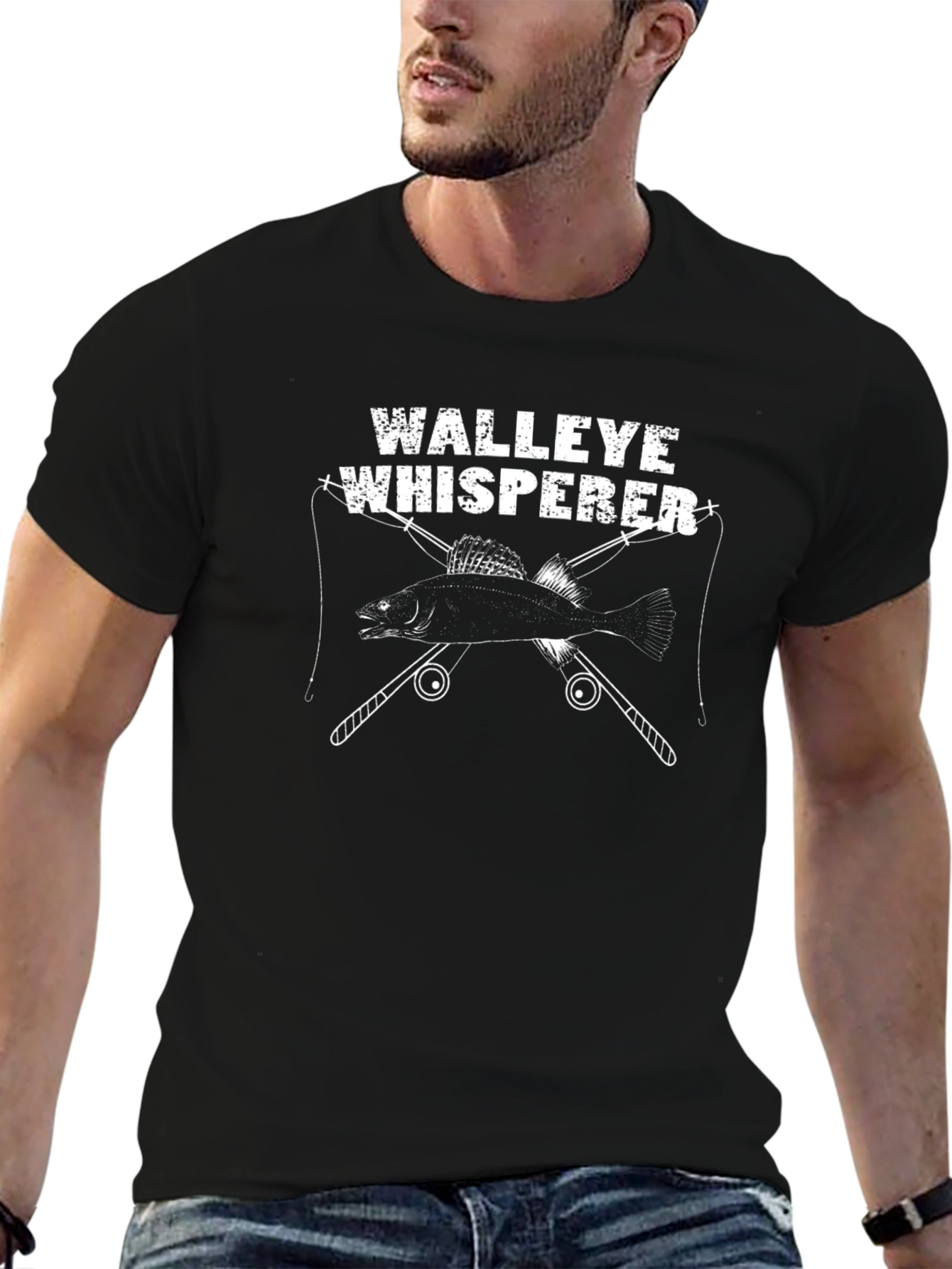 Walleye Whisperer Fishing T-Shirt - Black