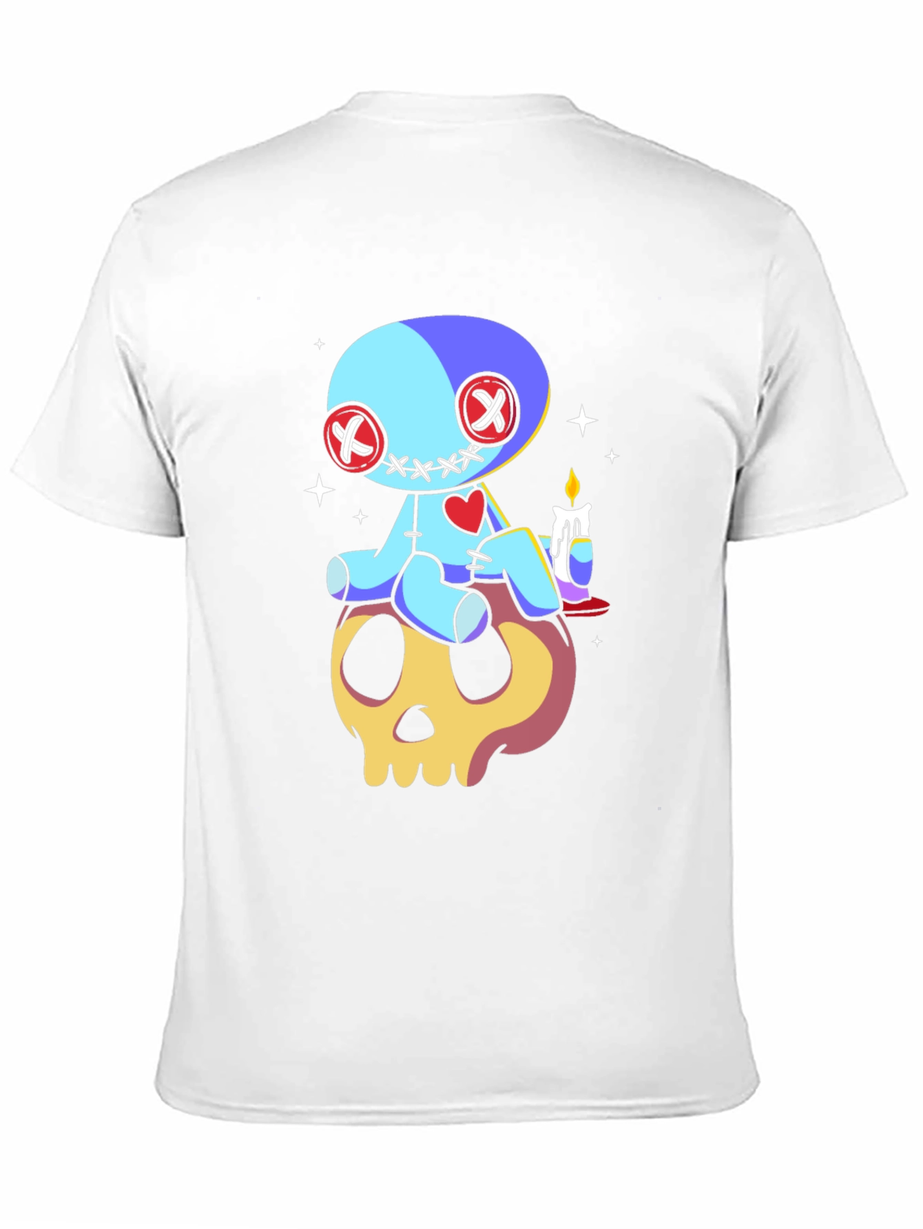 Voodoo Doll Skull Graphic Tee - Spooky Cute Style