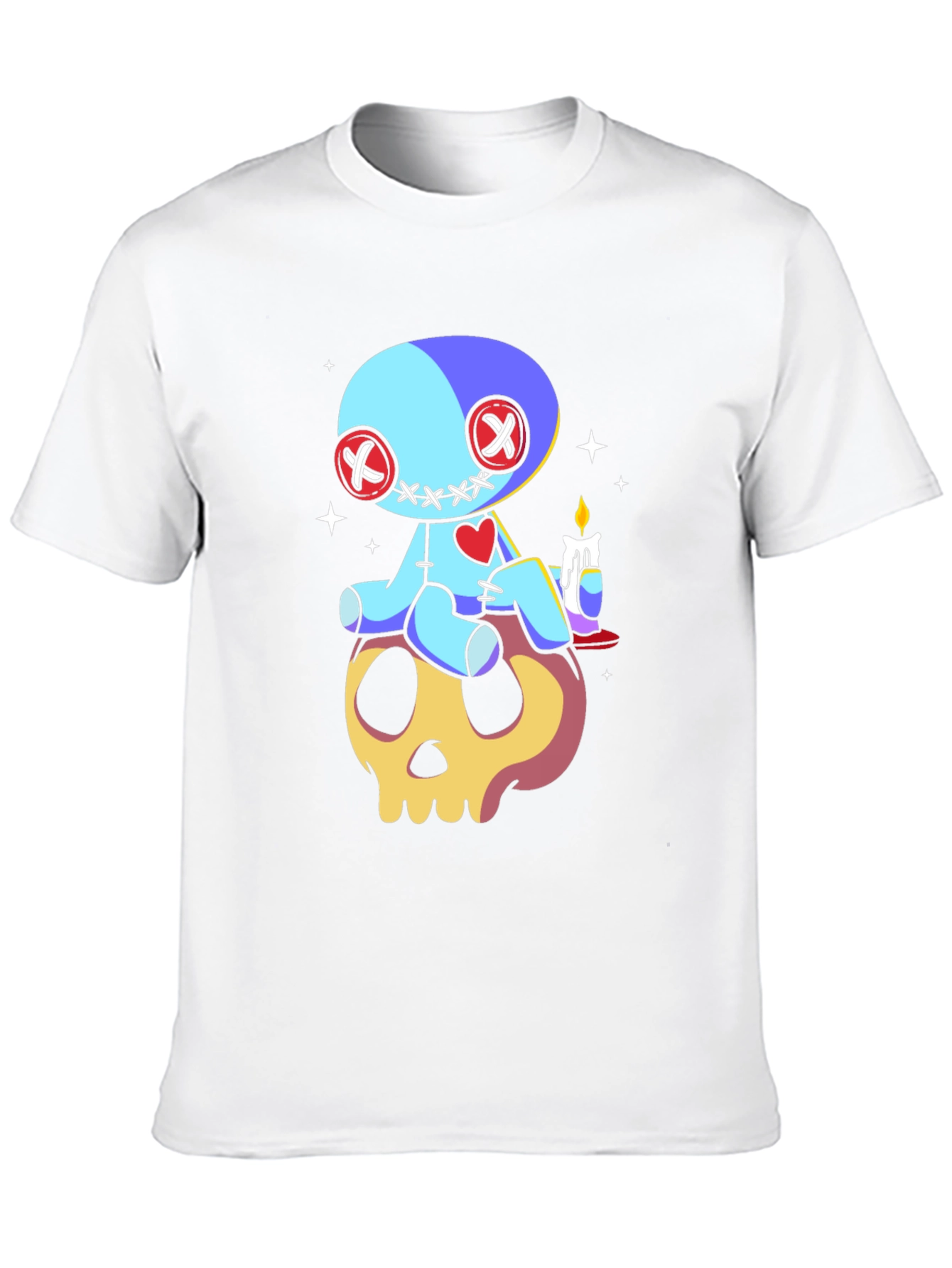Voodoo Doll Skull Graphic Tee - Spooky Cute Style