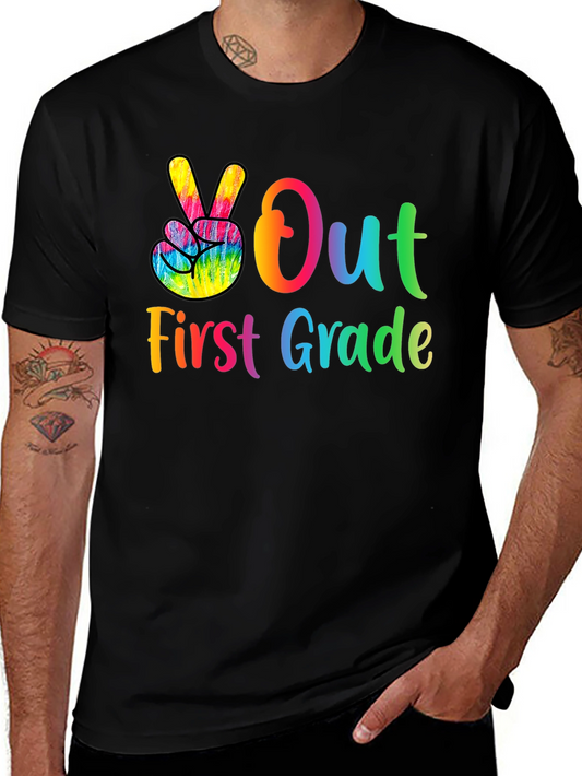 Peace Out First Grade T-Shirt - Back to School