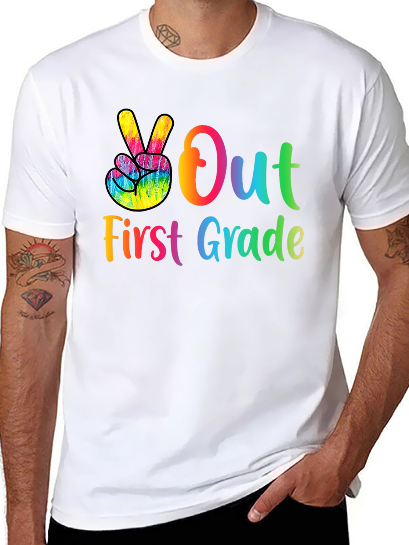 Peace Out First Grade T-Shirt - Back to School