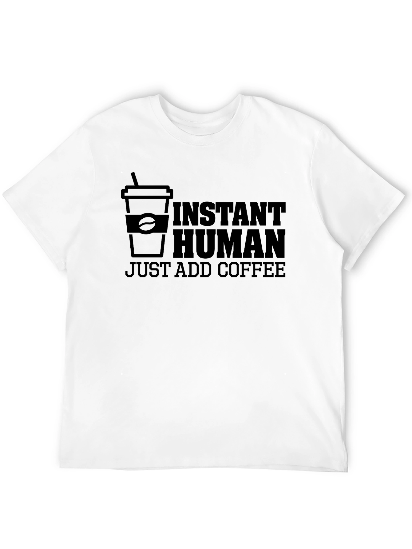 Instant Human Add Coffee T-Shirt - Black