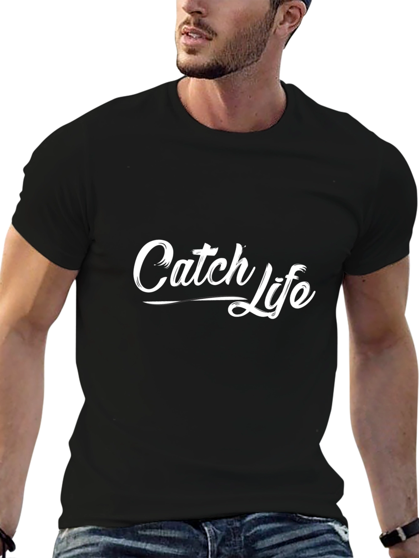 Catch Life Graphic Tee - Premium Cotton Comfort