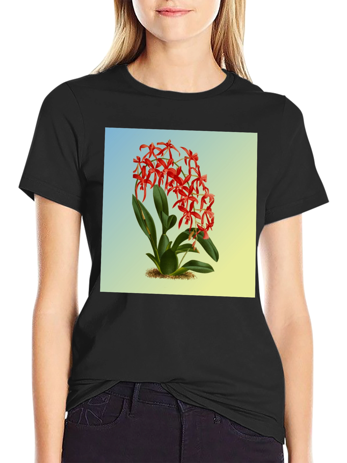 Botanical Orchid Graphic Tee - Classic Fit