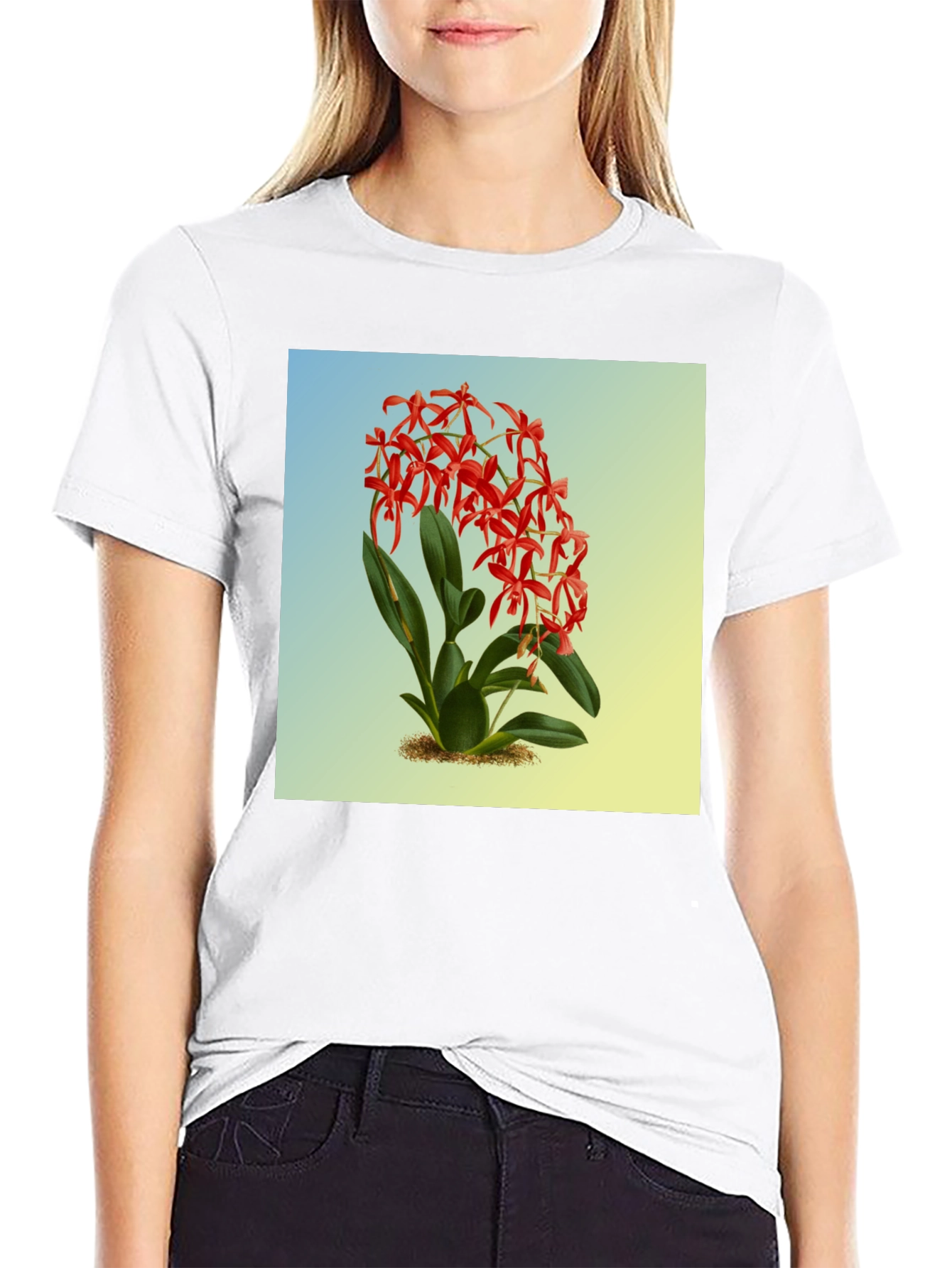 Botanical Orchid Graphic Tee - Classic Fit