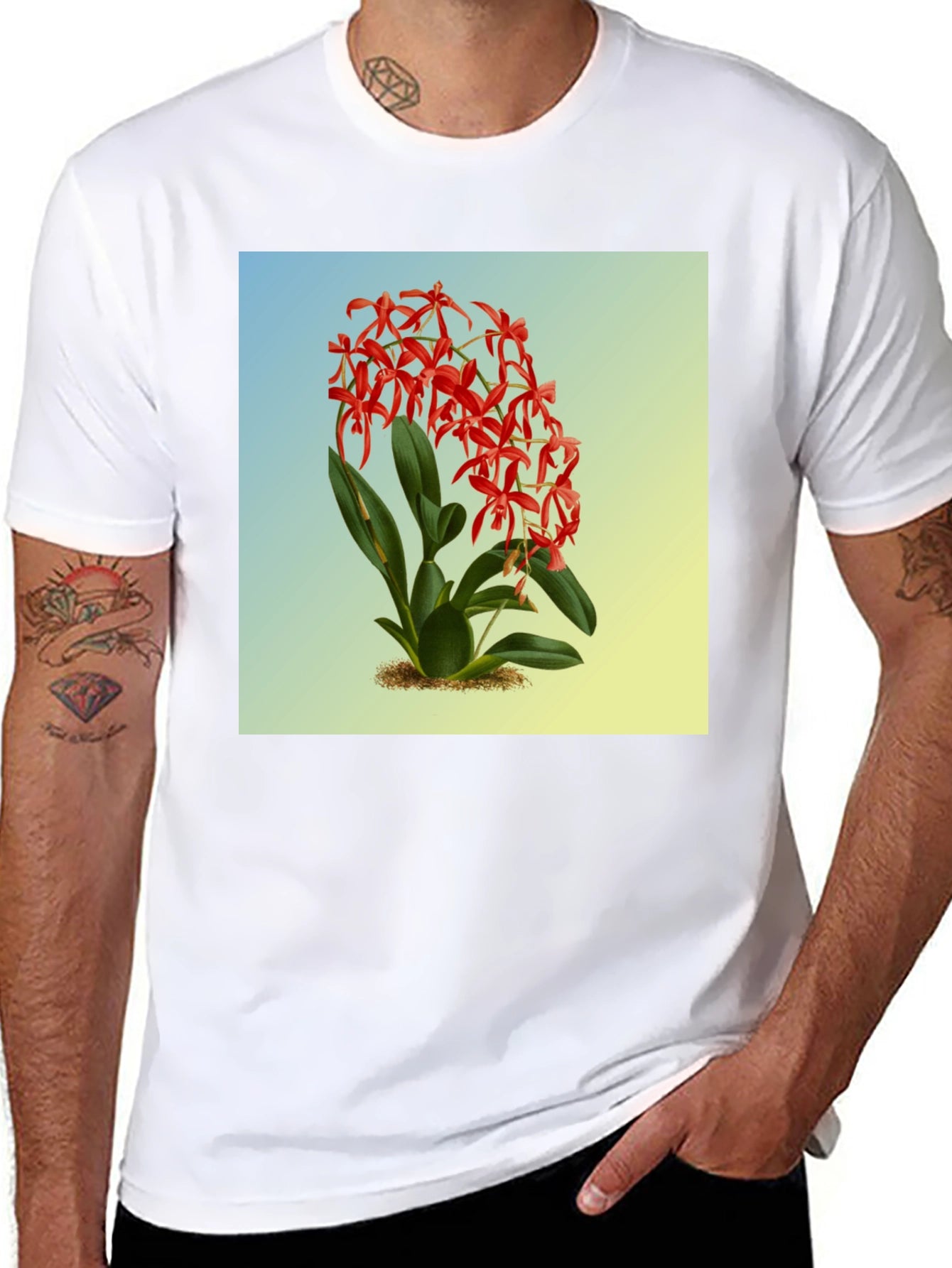 Botanical Orchid Graphic Tee - Classic Fit