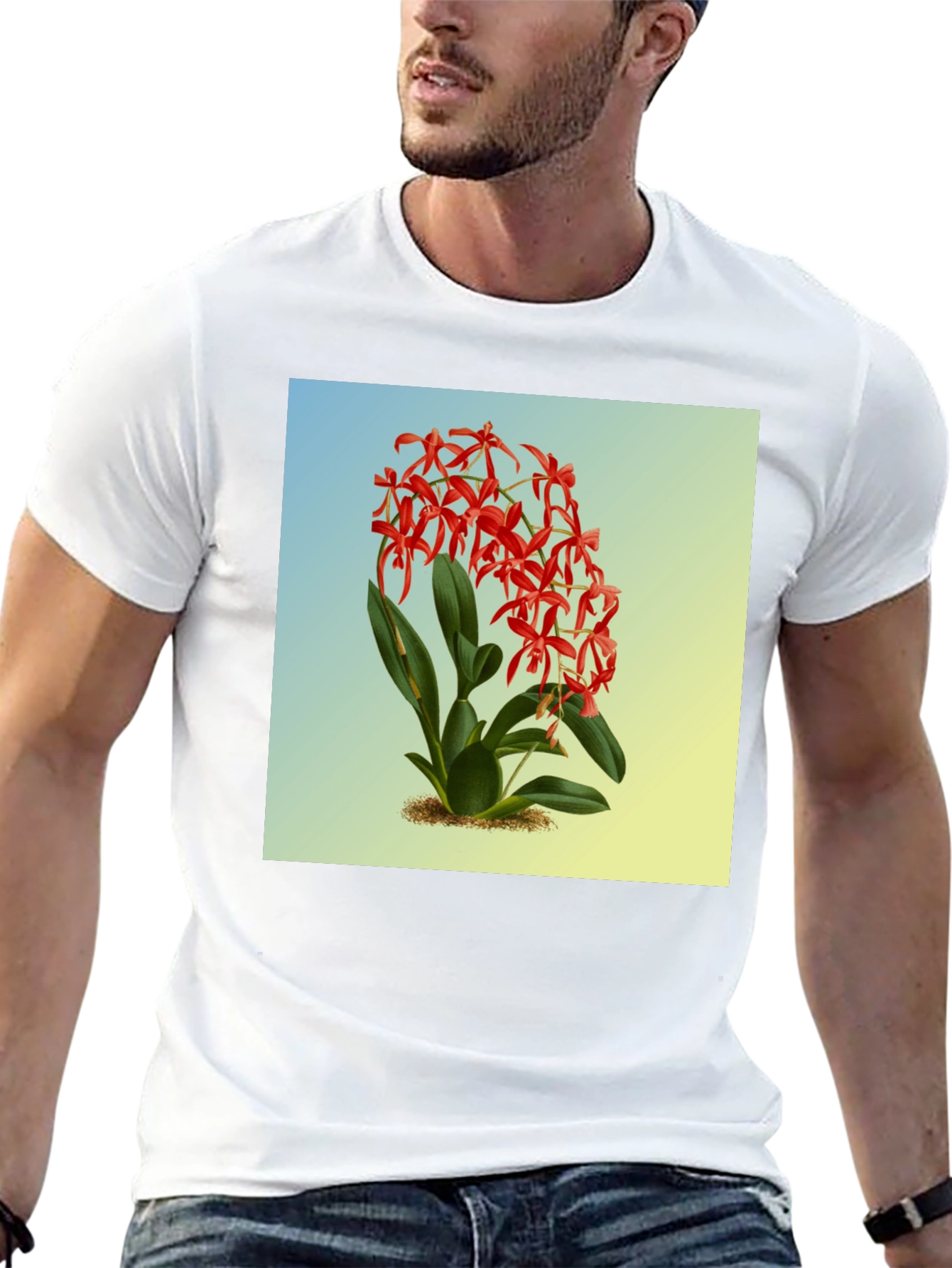 Botanical Orchid Graphic Tee - Classic Fit
