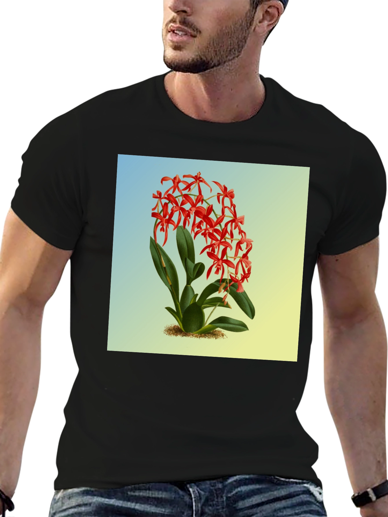 Botanical Orchid Graphic Tee - Classic Fit