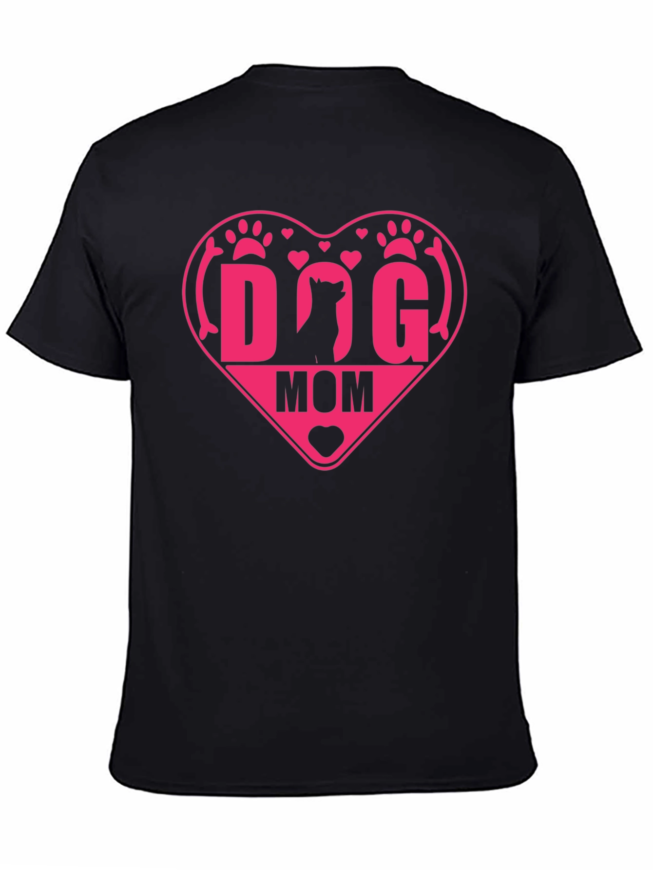 Dog Mom Heart T-Shirt - Black