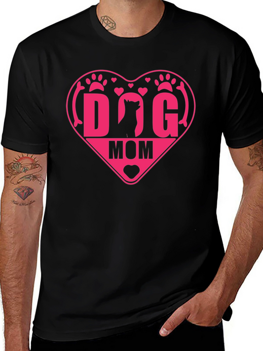 Dog Mom Heart T-Shirt - Black
