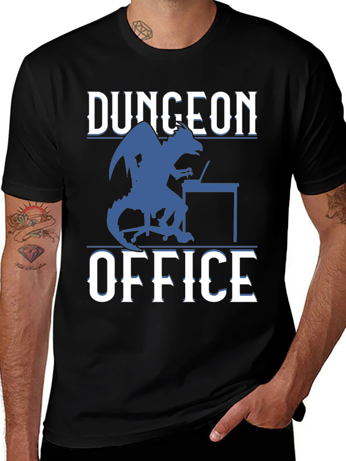 Dungeon Office Graphic Tee - Fantasy Gamer Shirt