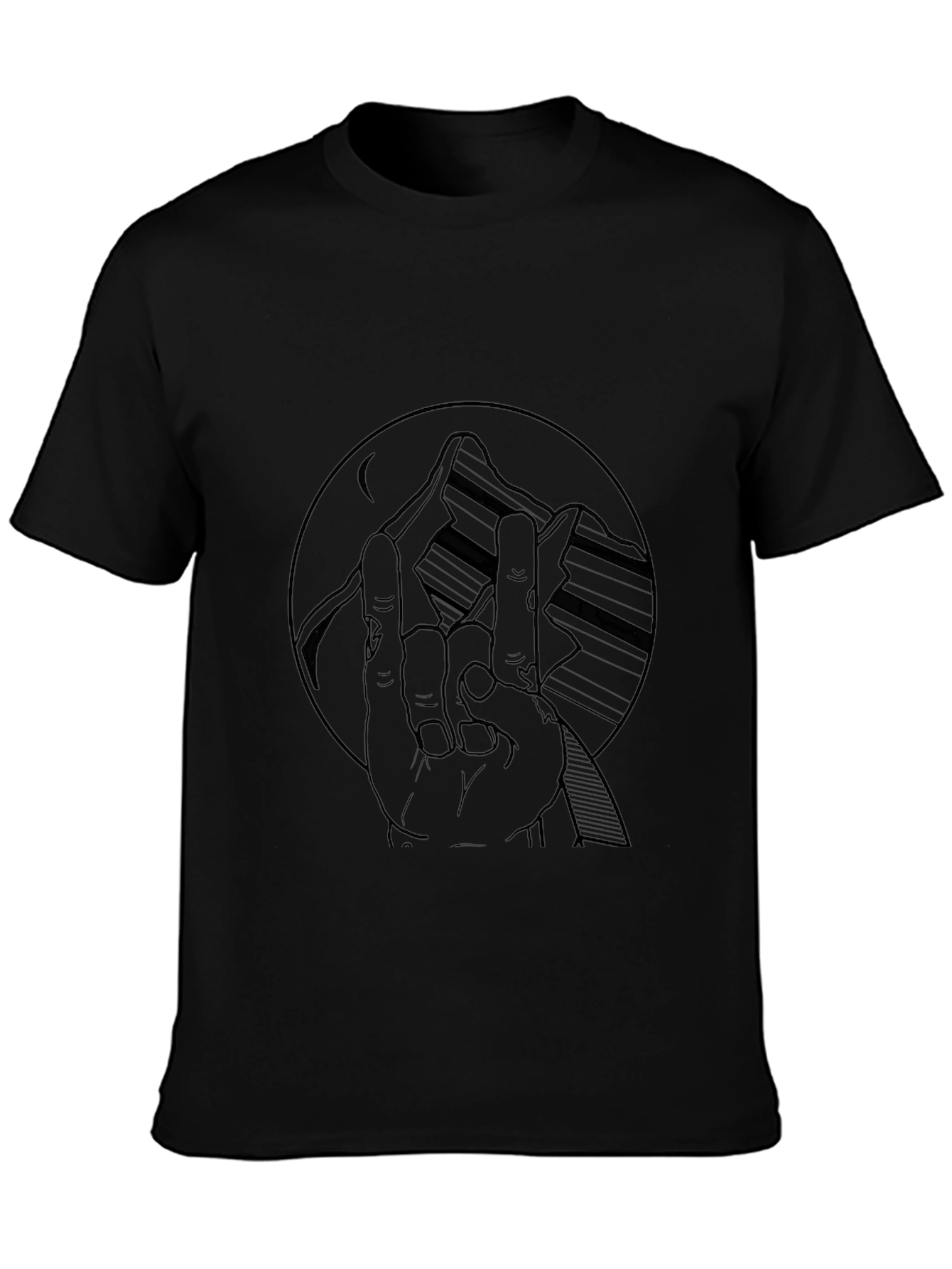 Mountain Hand Graphic Tee - Black