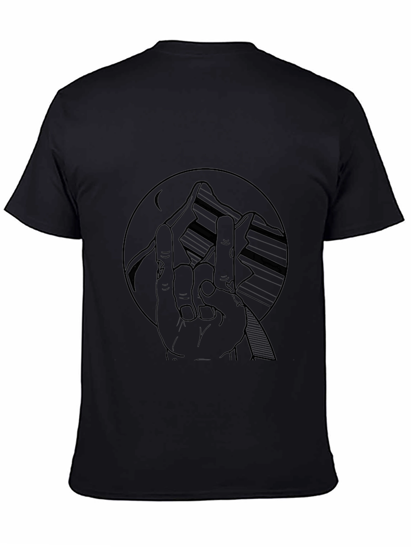 Mountain Hand Graphic Tee - Black