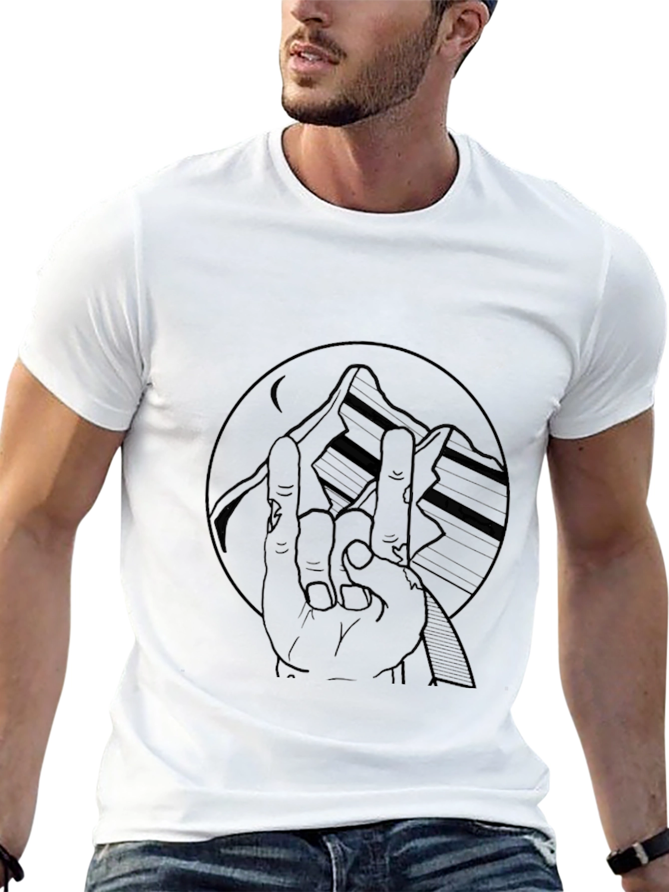 Mountain Hand Graphic Tee - Black