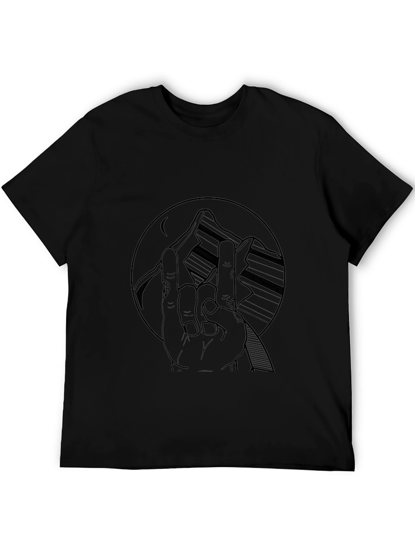 Mountain Hand Graphic Tee - Black