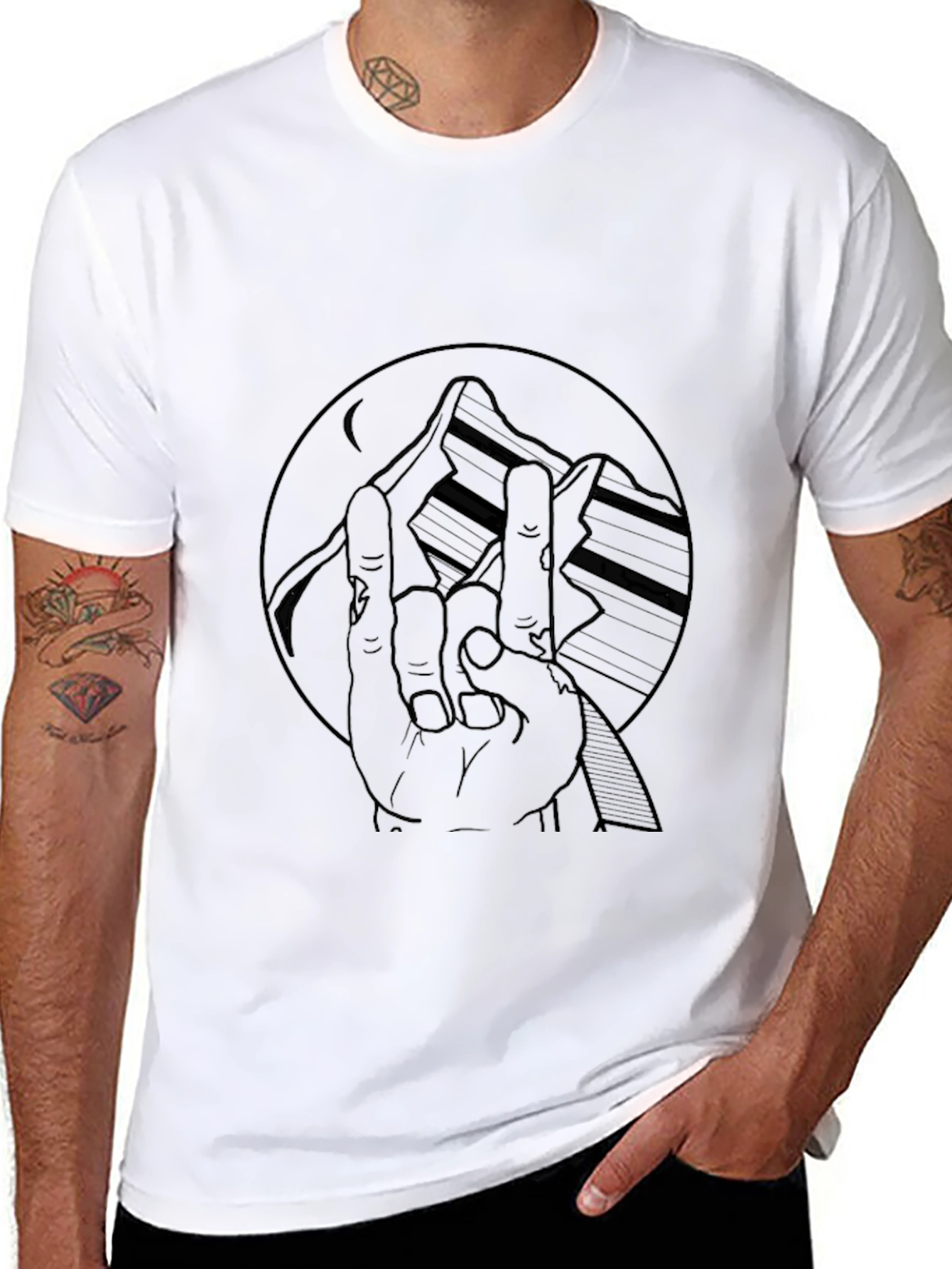 Mountain Hand Graphic Tee - Black