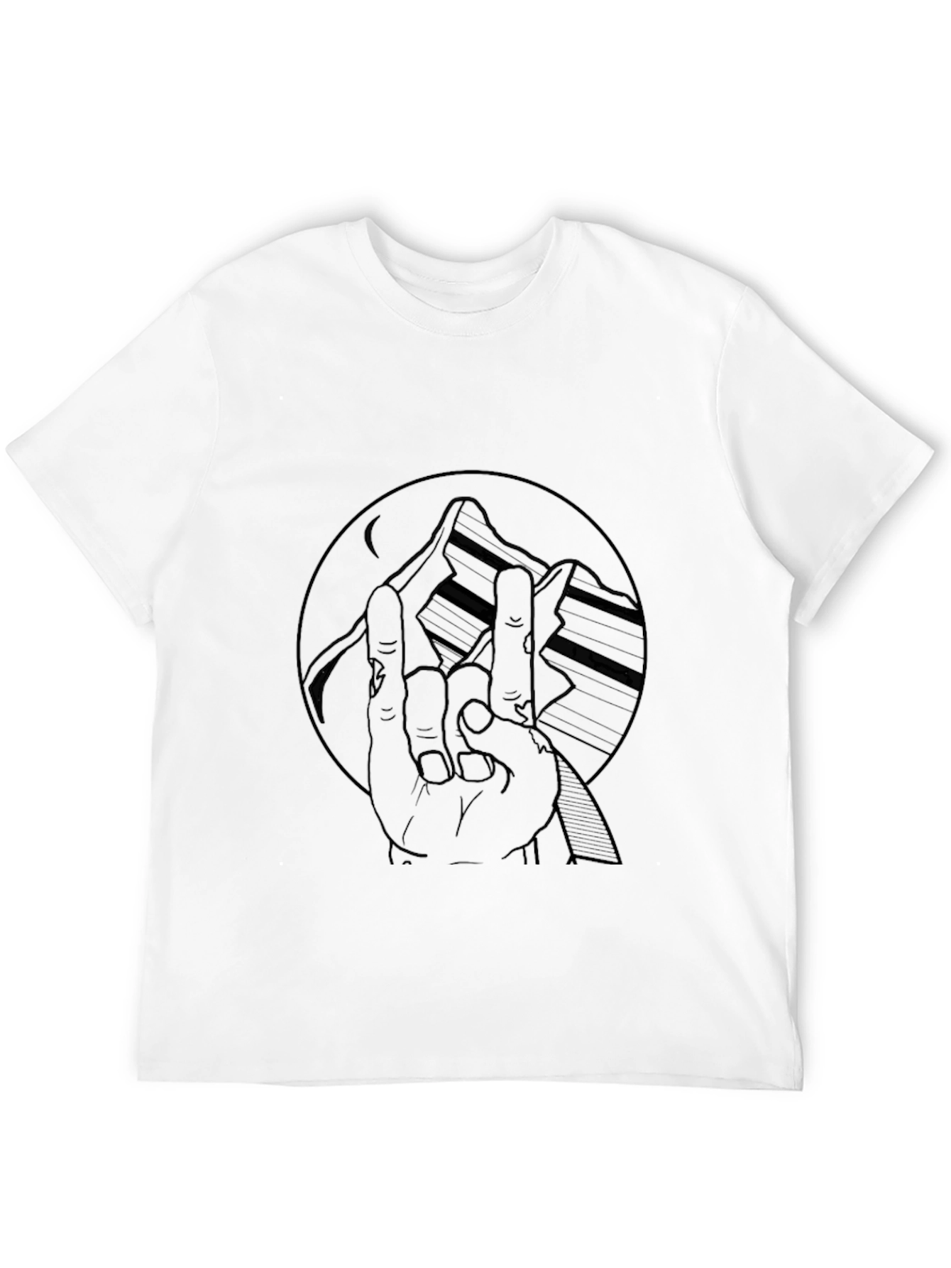 Mountain Hand Graphic Tee - Black