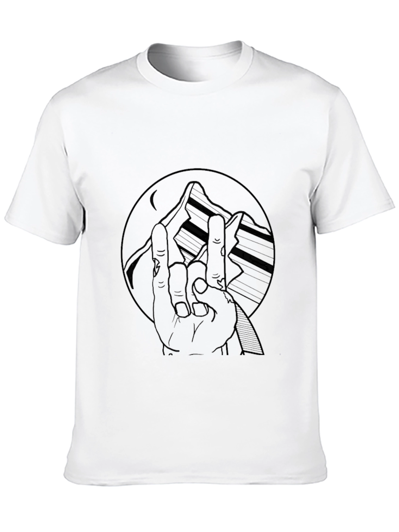 Mountain Hand Graphic Tee - Black
