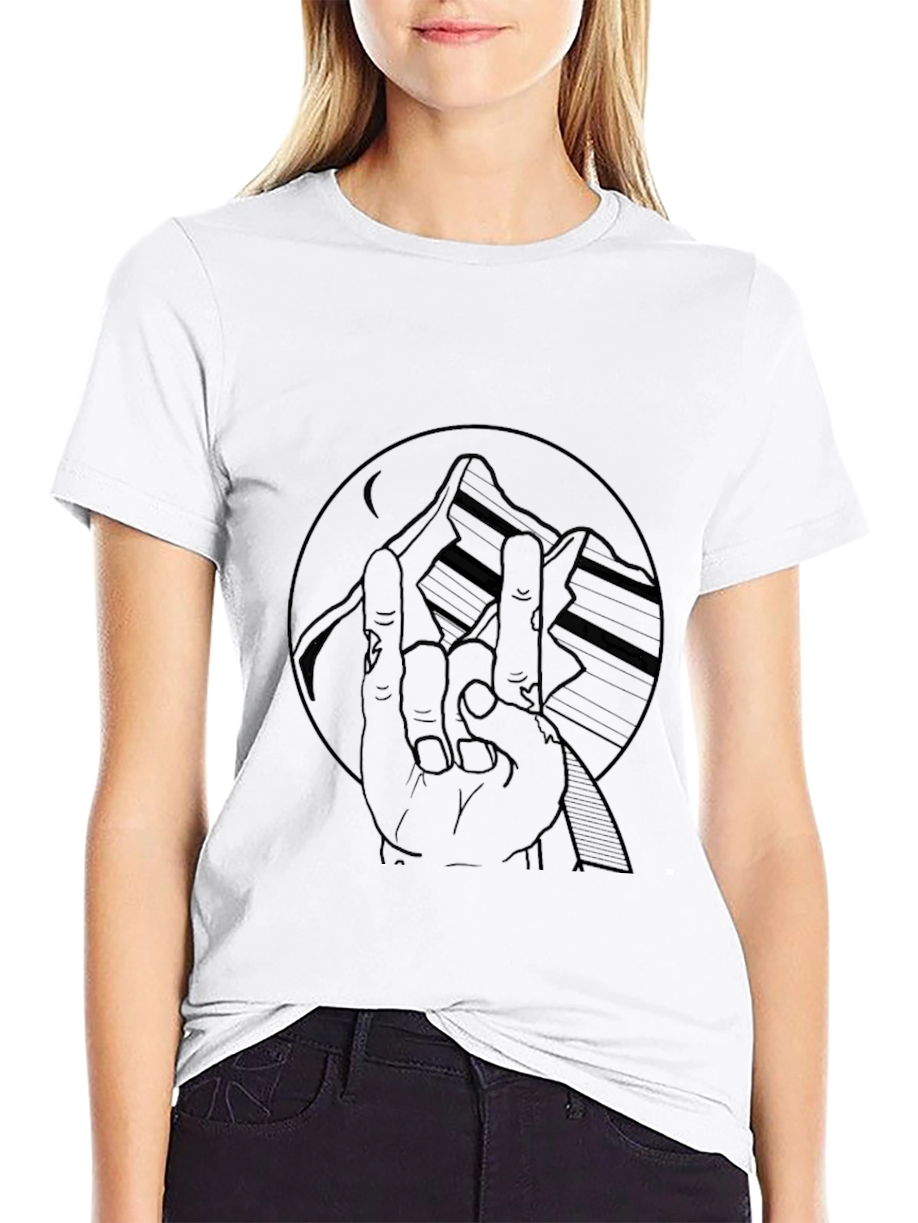 Mountain Hand Graphic Tee - Black