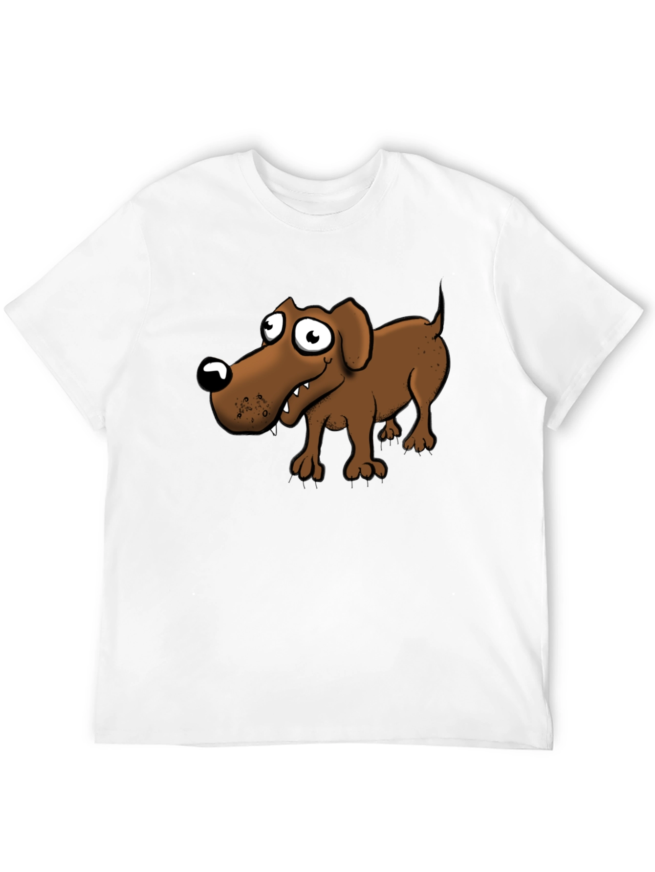 Cartoon Dog Graphic T-Shirt - Black