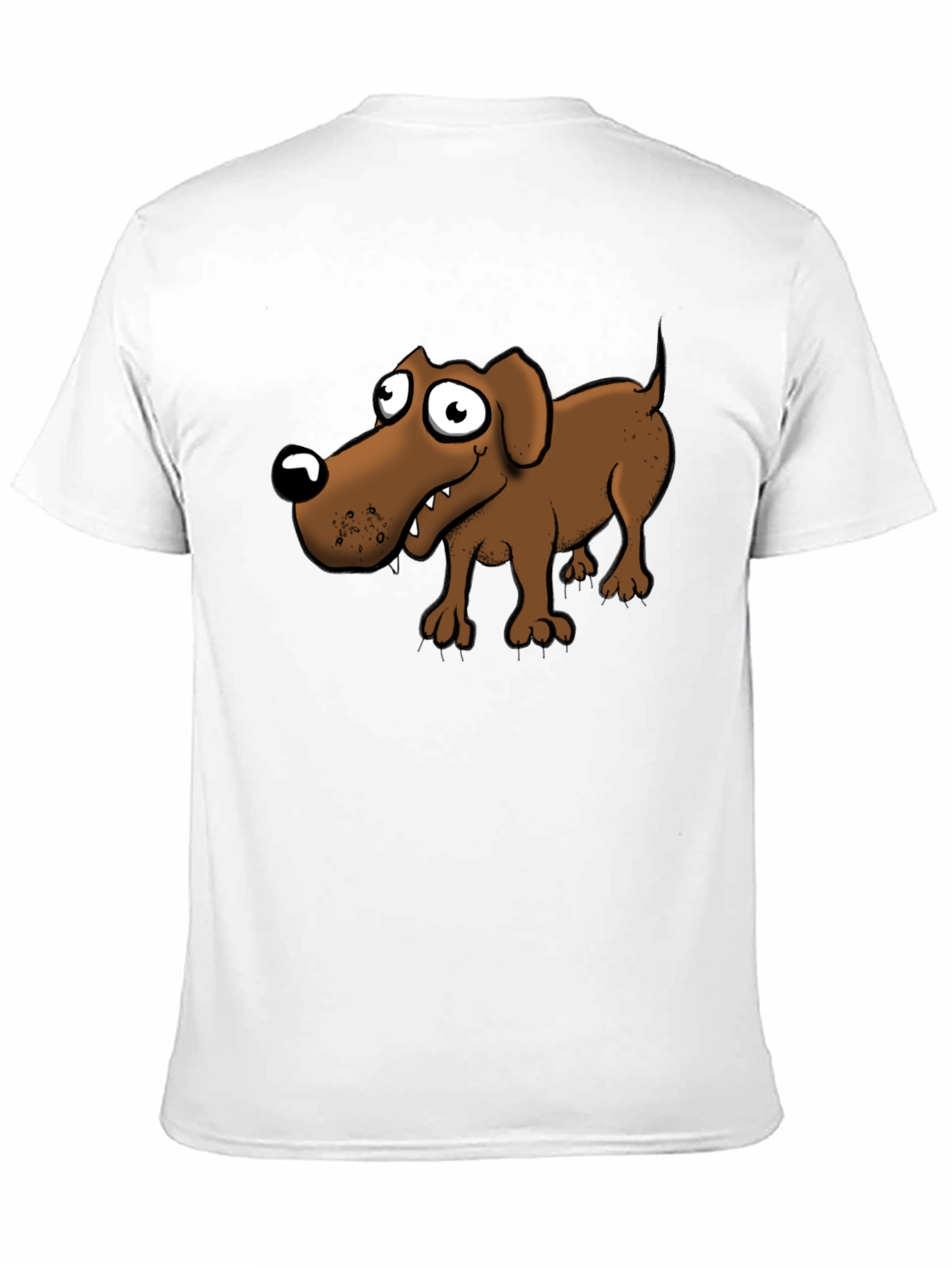Cartoon Dog Graphic T-Shirt - Black