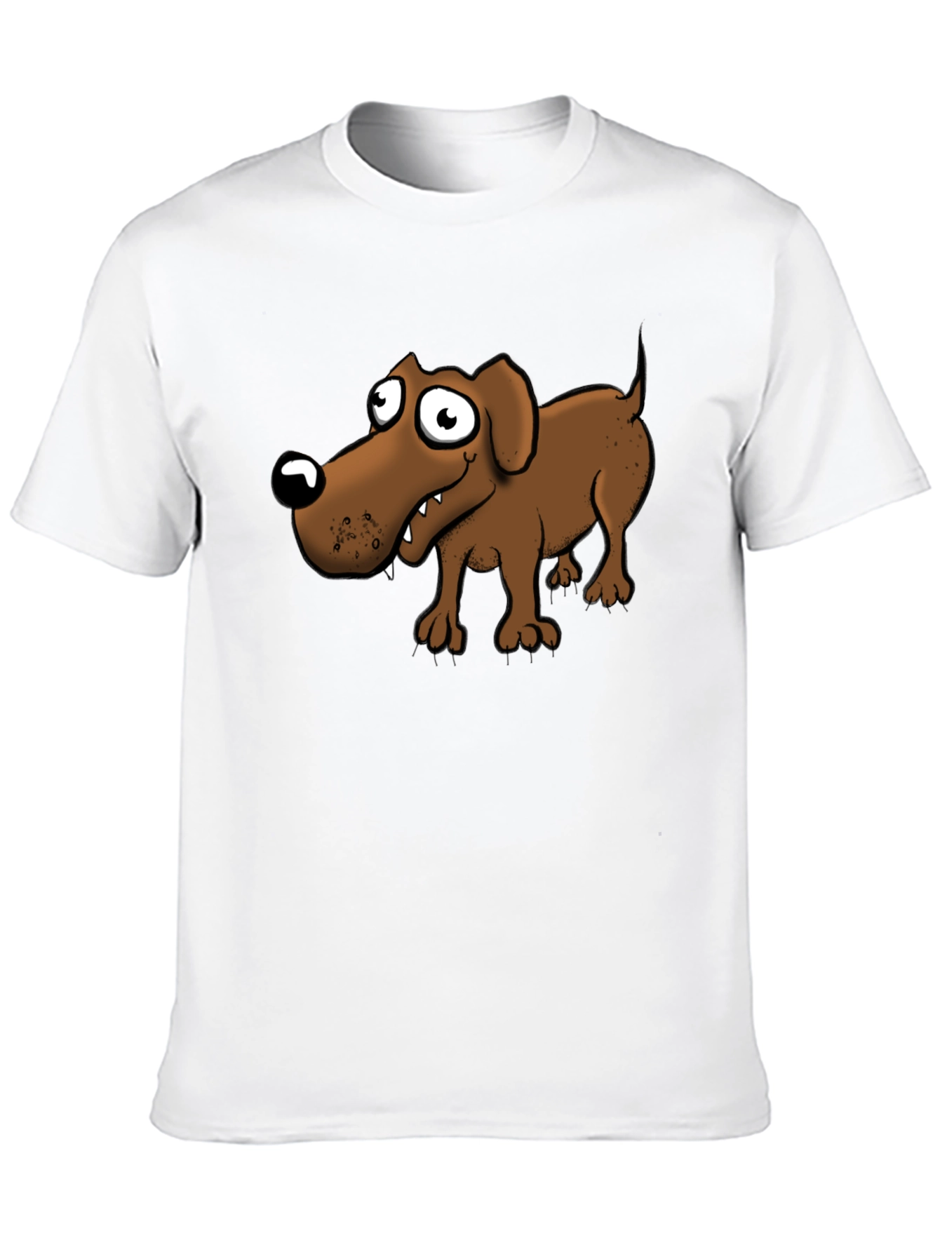Cartoon Dog Graphic T-Shirt - Black