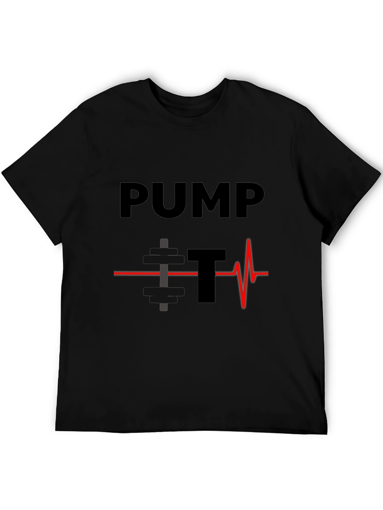Pump It Heartbeat Graphic Tee - Black