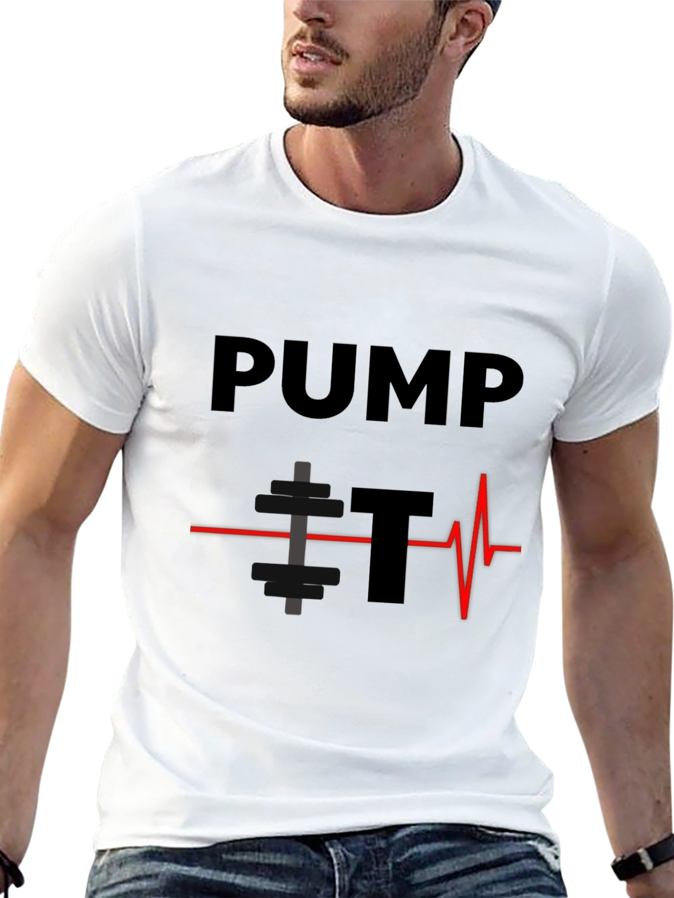 Pump It Heartbeat Graphic Tee - Black