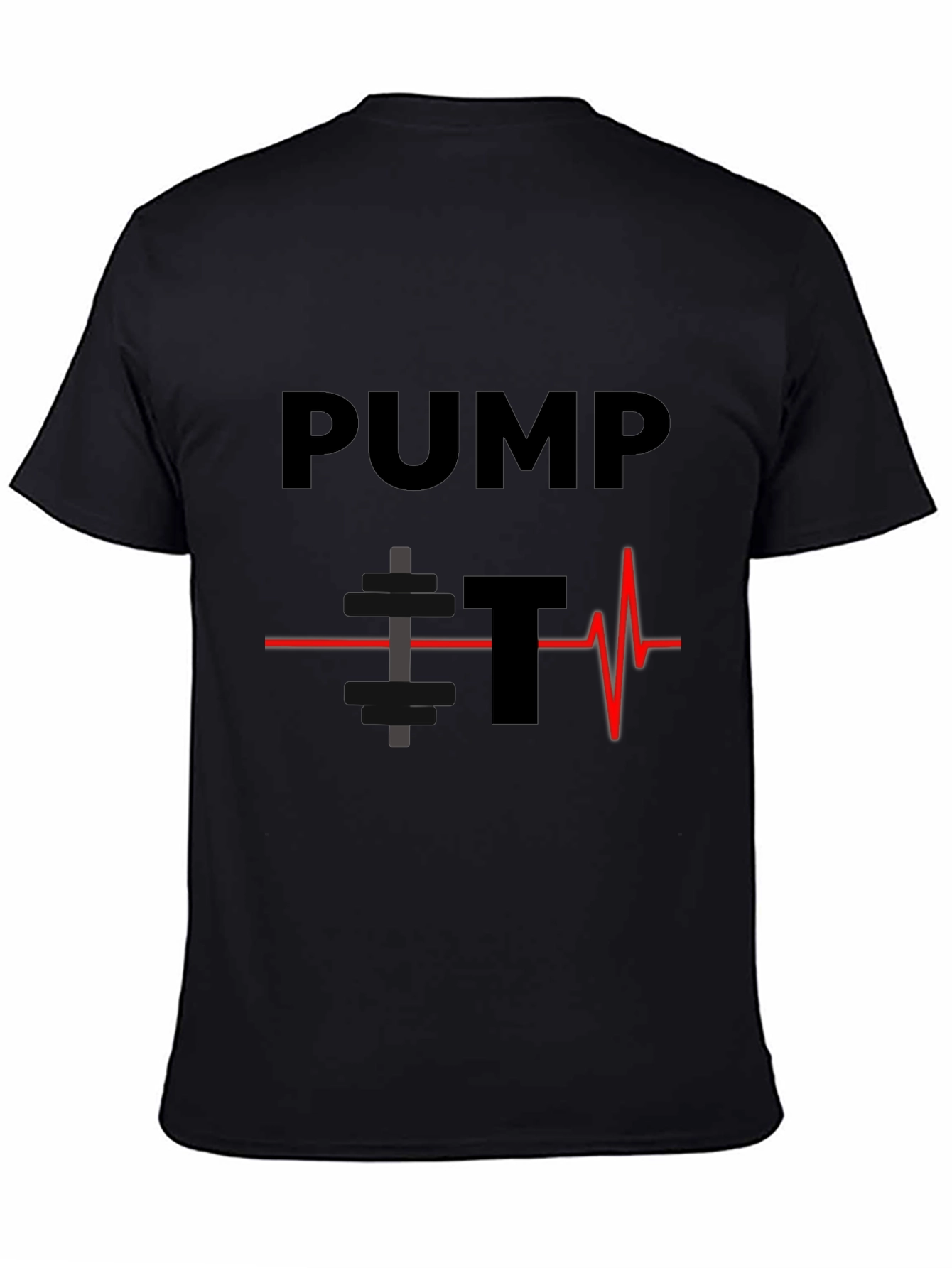Pump It Heartbeat Graphic Tee - Black