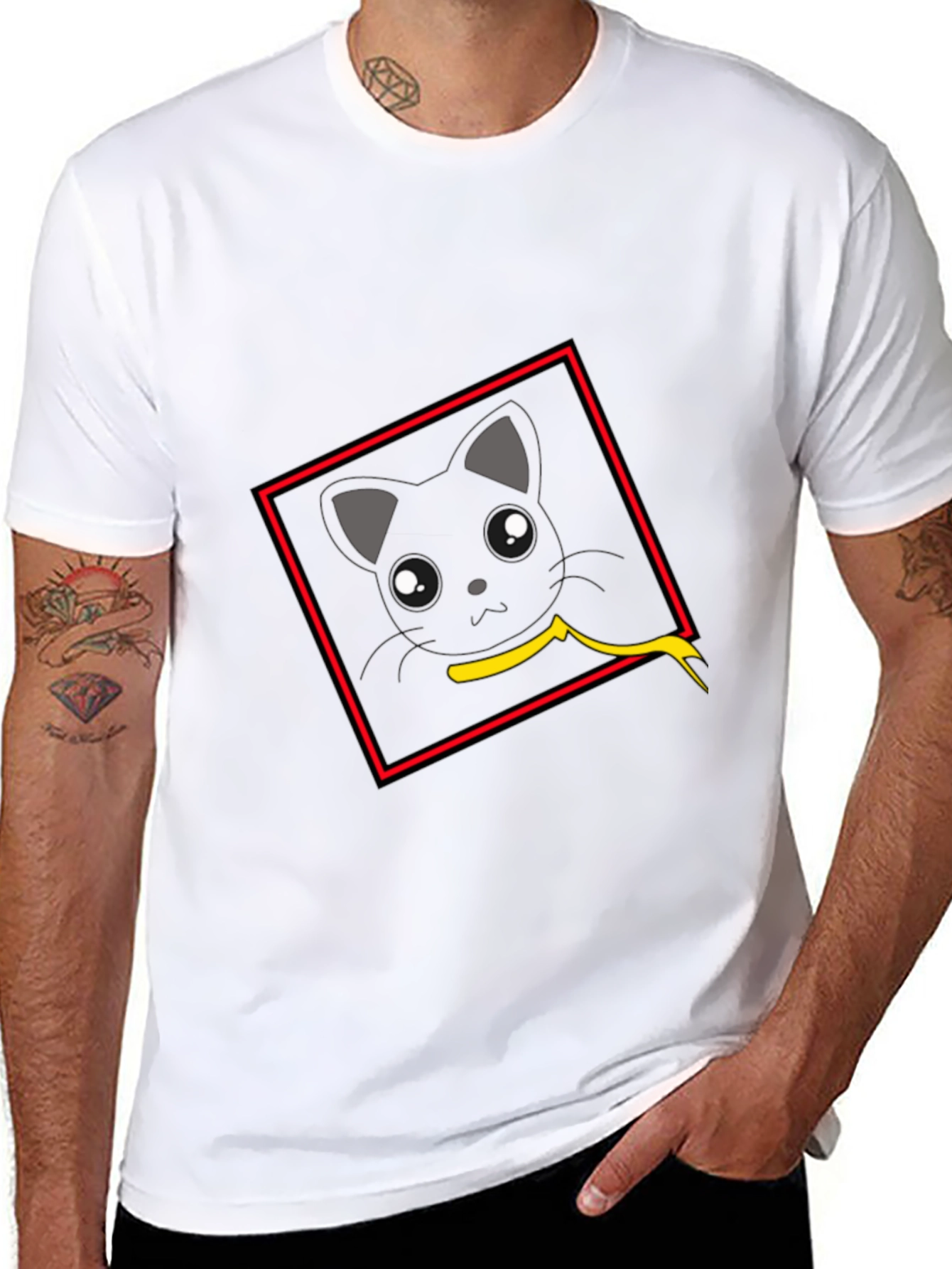 Cool Cat Graphic Tee - Black