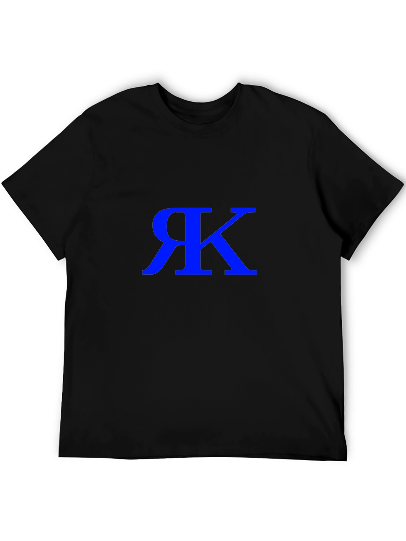 Stylish Black T-Shirt with Blue Initial Graphic