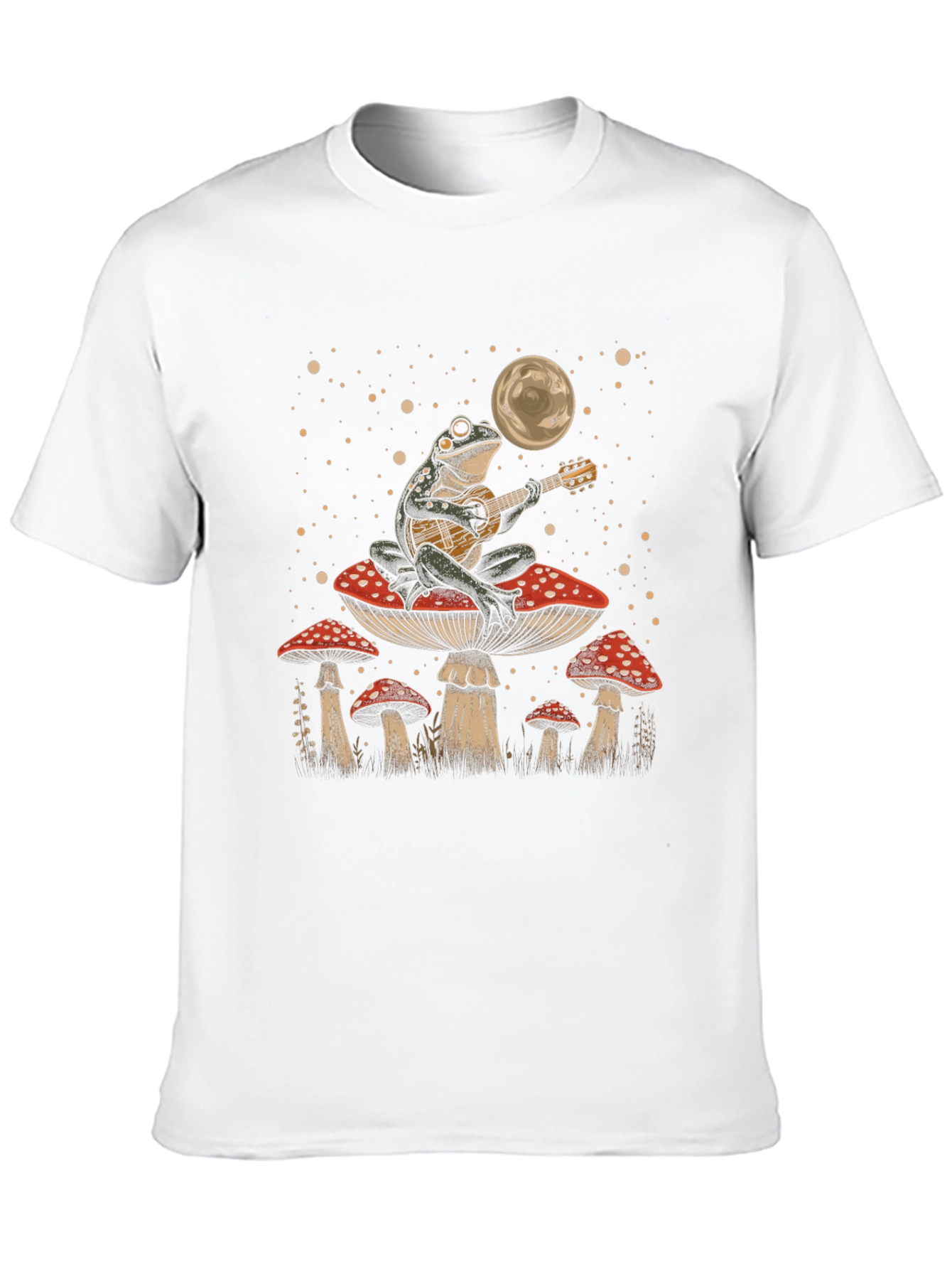 Frog Playing Guitar on Mushroom T-Shirt