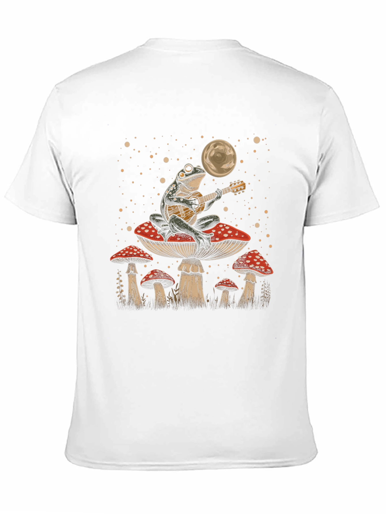 Frog Playing Guitar on Mushroom T-Shirt