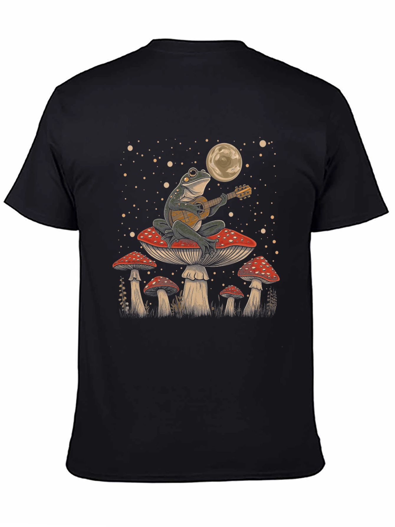 Frog Playing Guitar on Mushroom T-Shirt