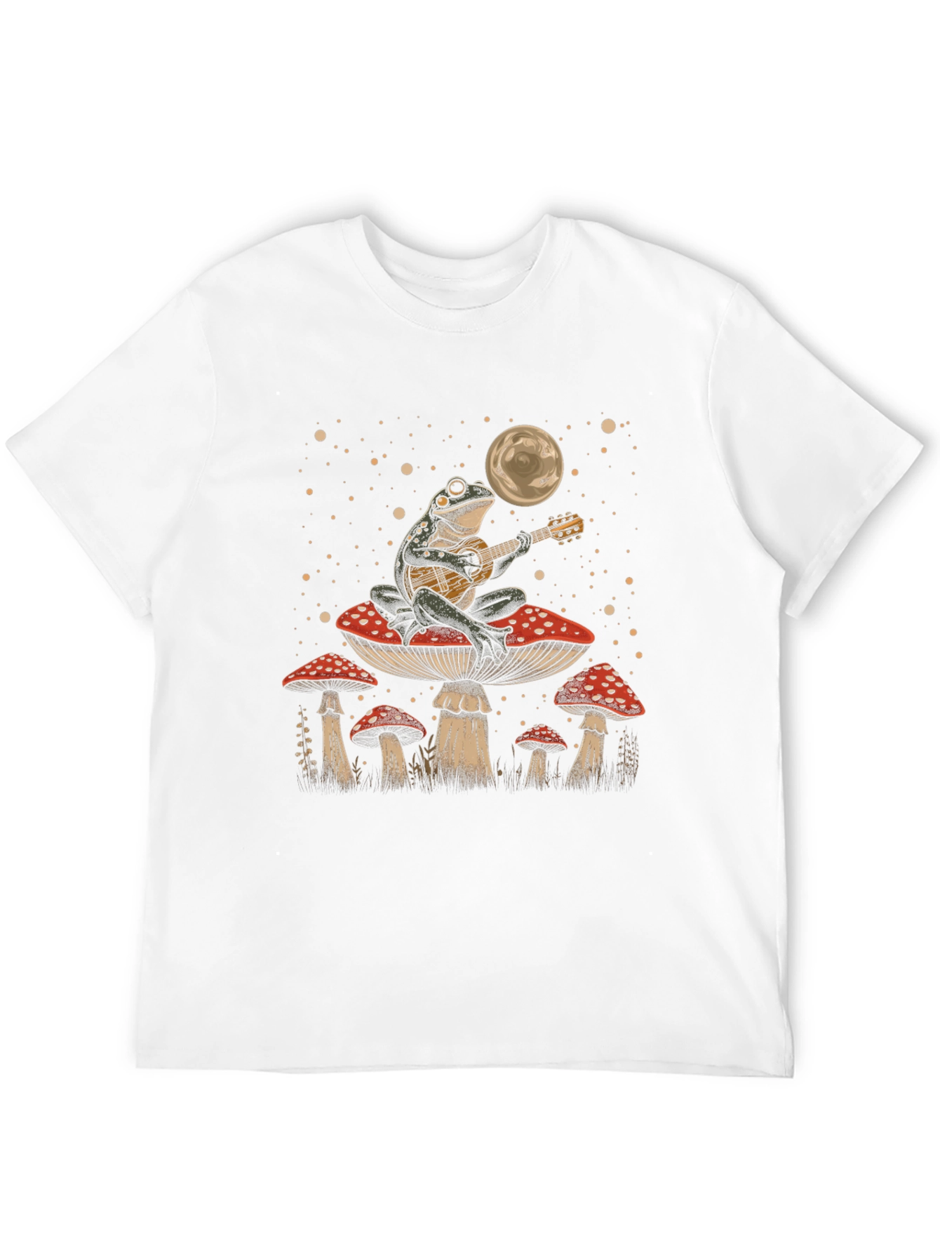 Frog Playing Guitar on Mushroom T-Shirt