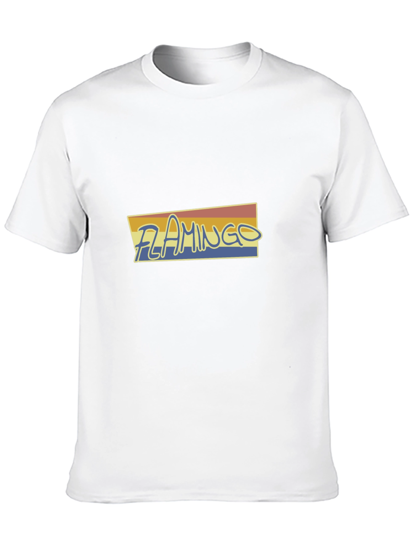 Retro Flamingo Graphic Tee - Soft Black Cotton Shirt