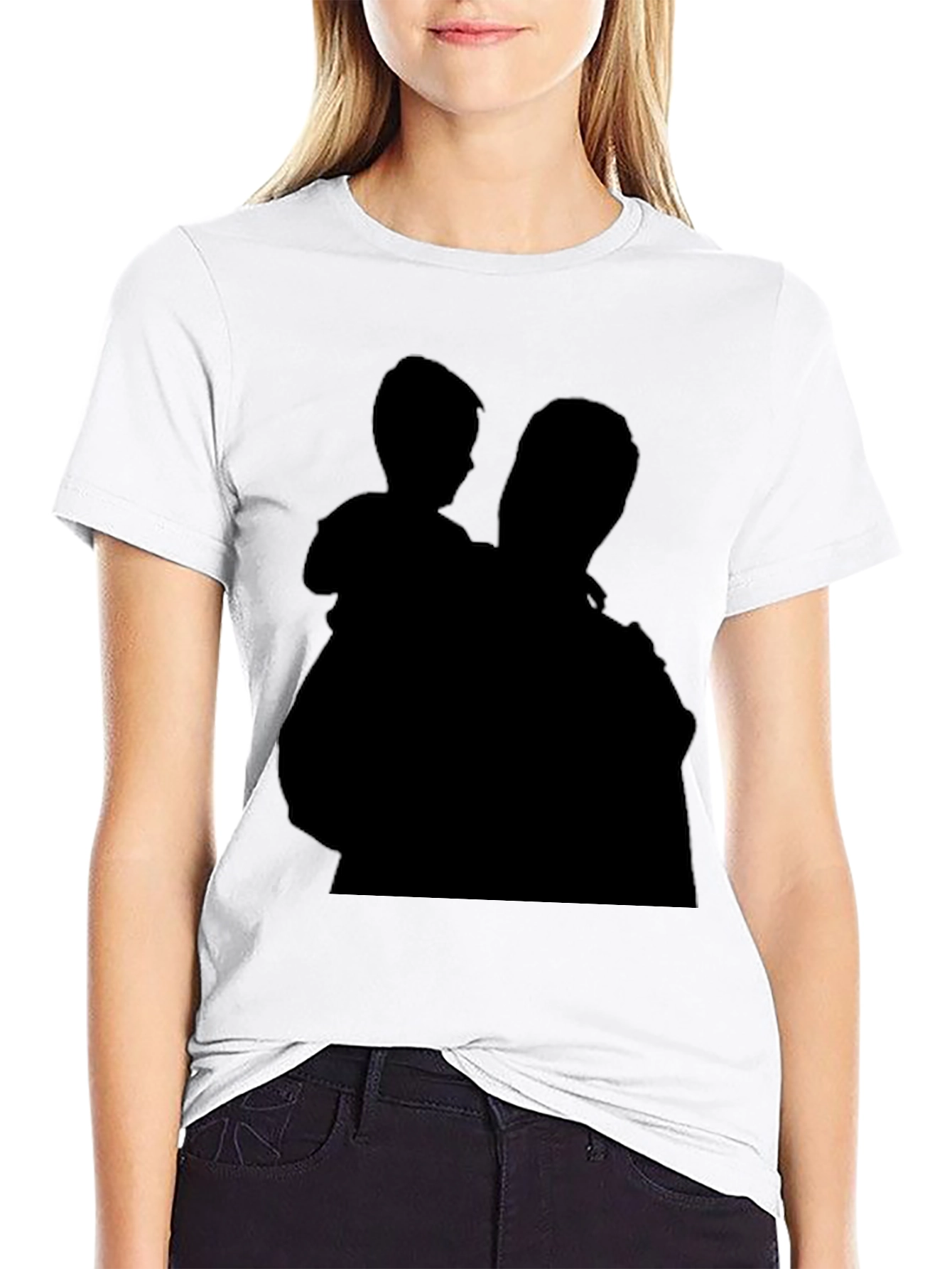 Silhouette Father & Child Black T-Shirt