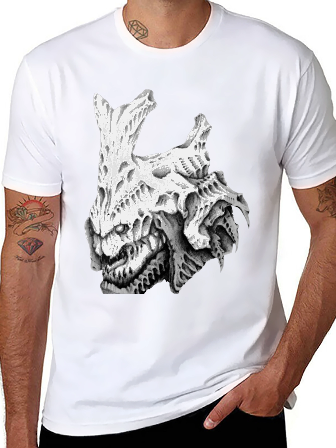 Monster Graphic Print Black Tee