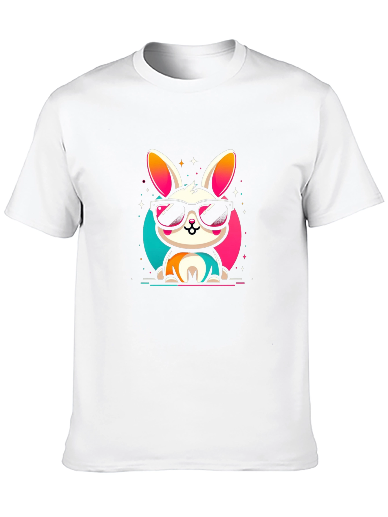 Cool Bunny Graphic Tee - Black Cotton Casual Shirt