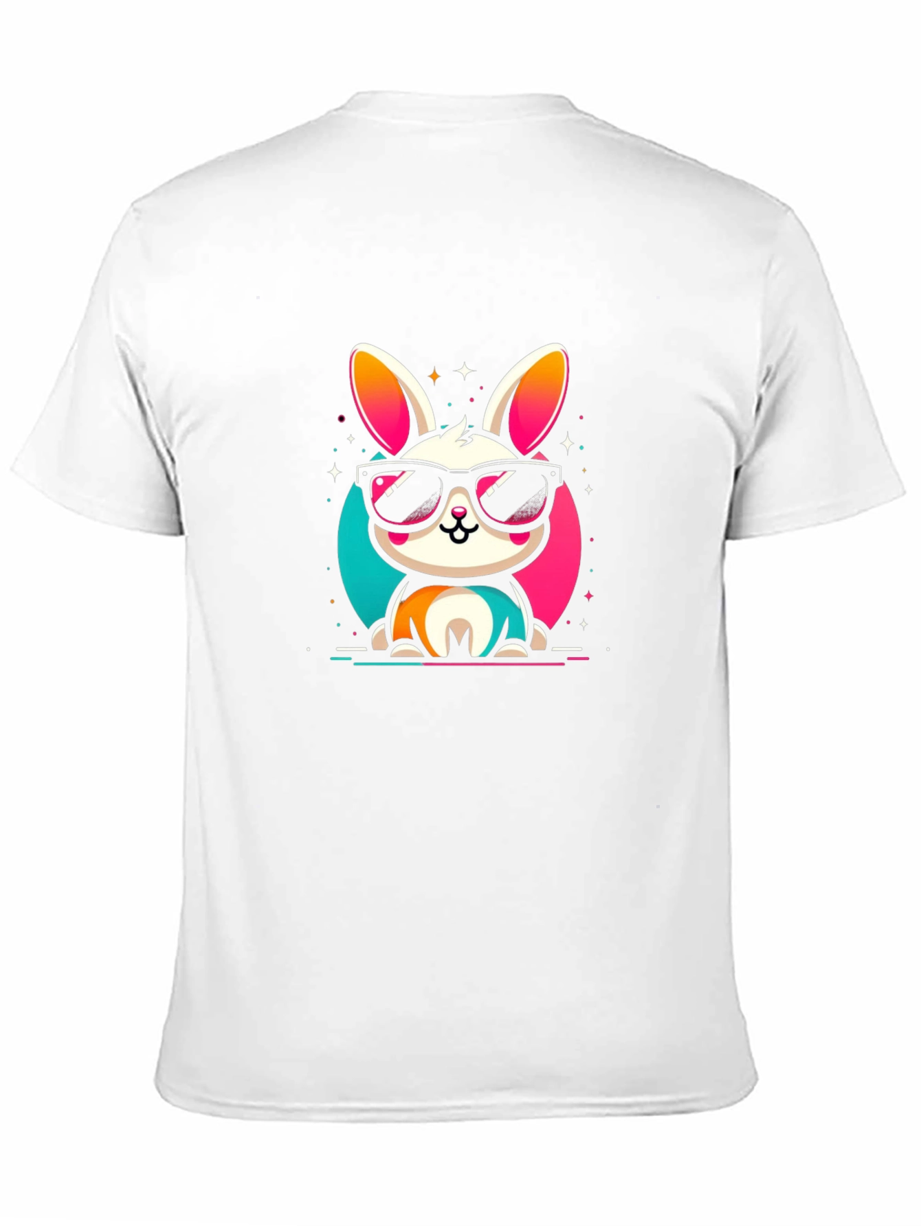Cool Bunny Graphic Tee - Black Cotton Casual Shirt