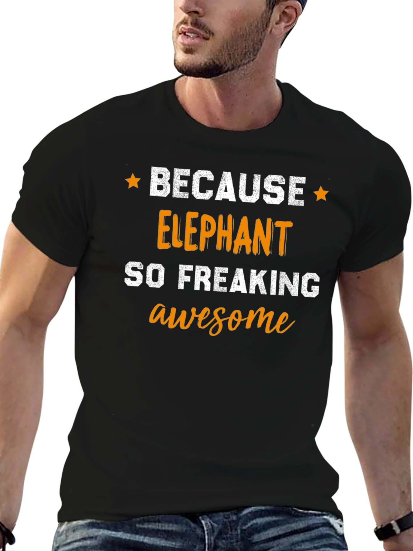 Elephant Awesome T-Shirt - Black