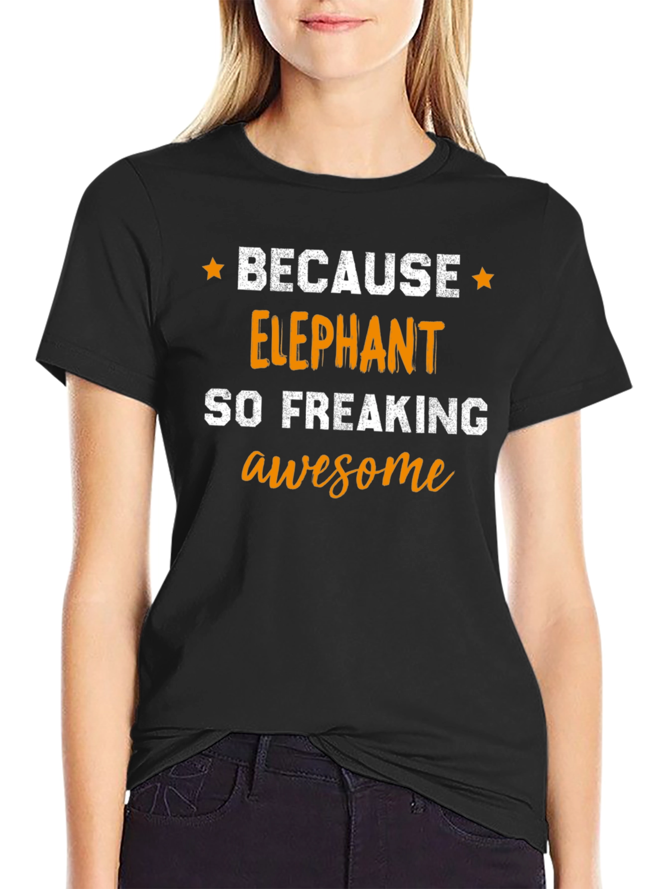Elephant Awesome T-Shirt - Black