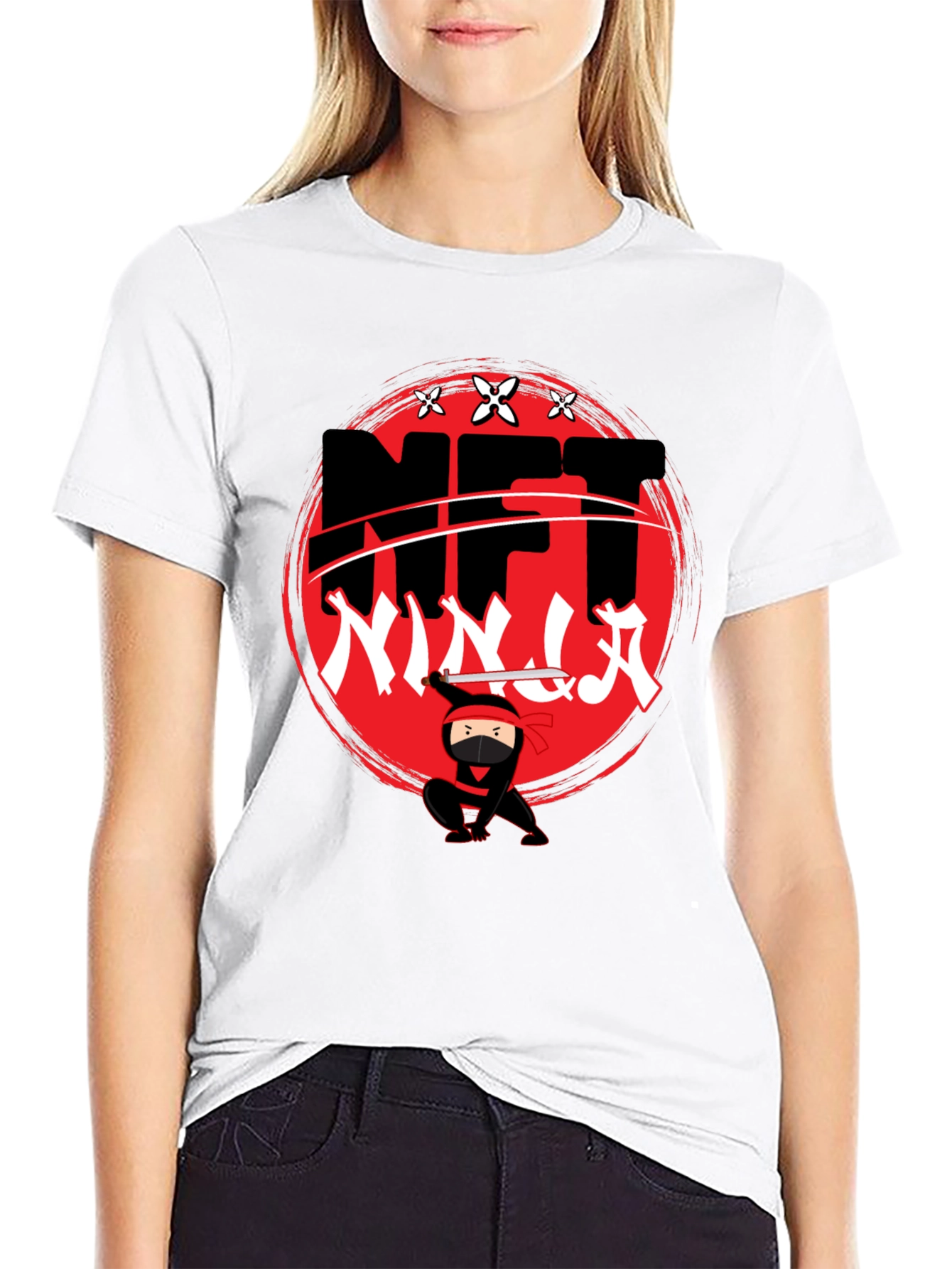 NFT Ninja Graphic T-Shirt - Black Cotton Tee
