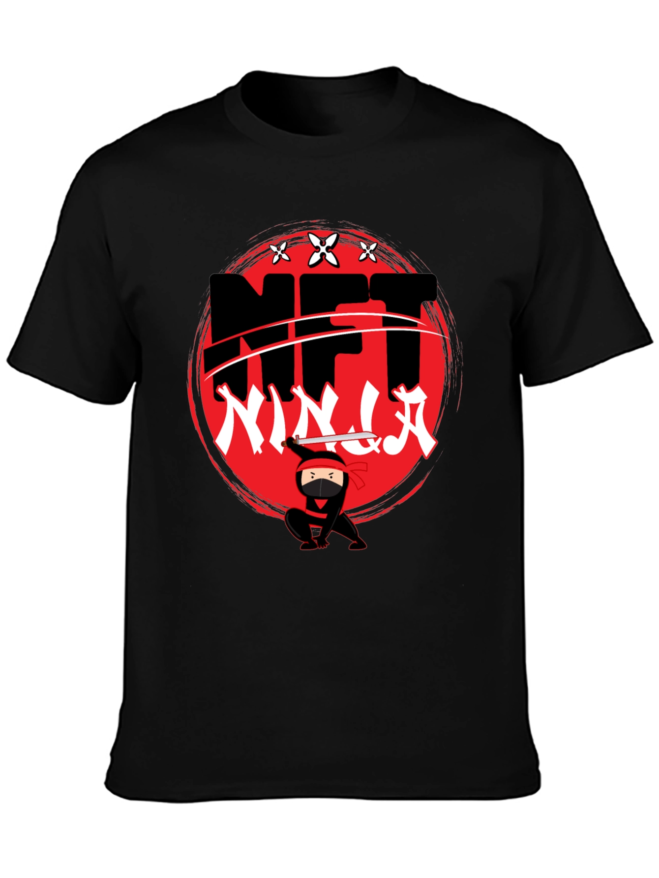 NFT Ninja Graphic T-Shirt - Black Cotton Tee